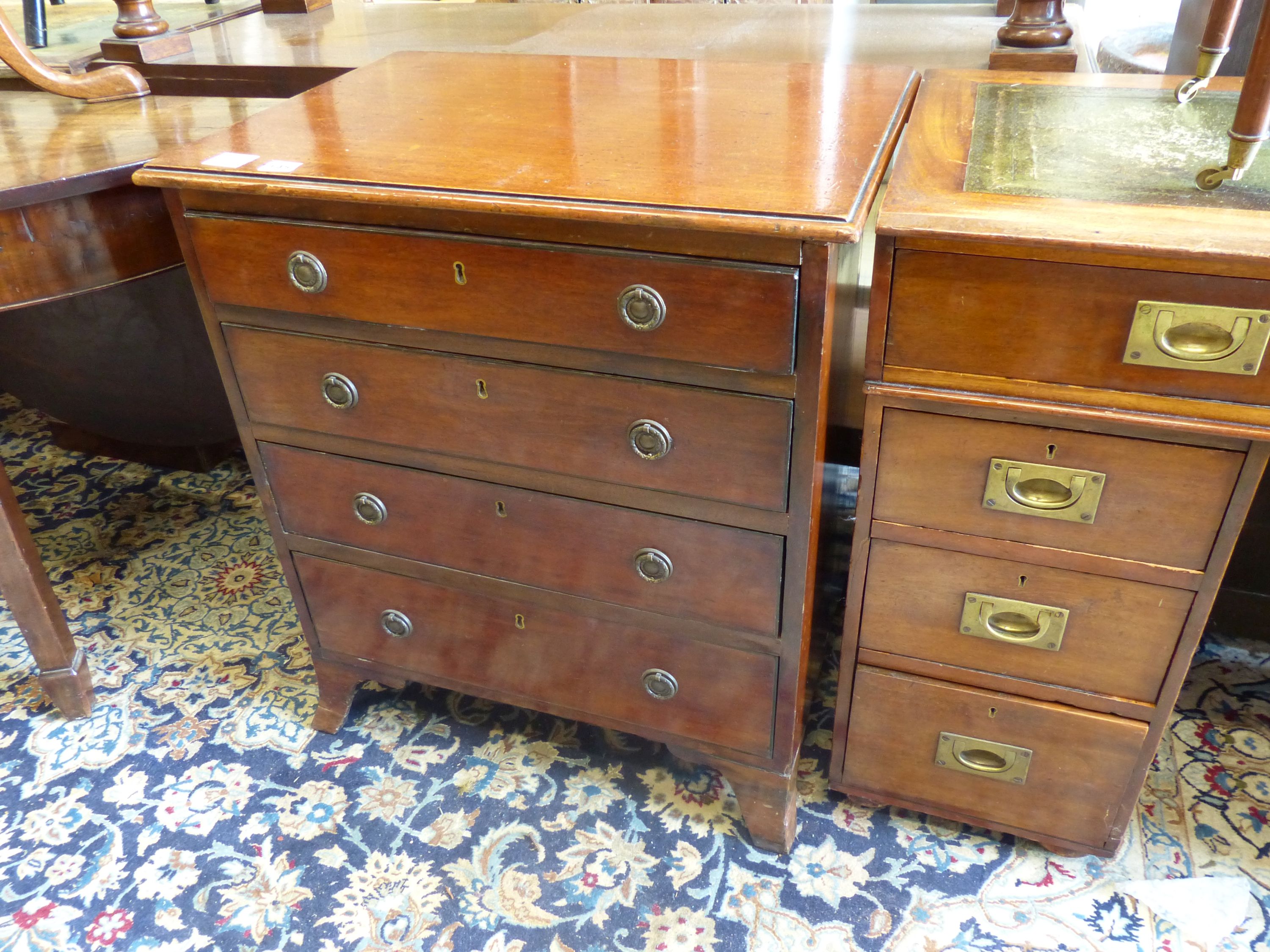 A 19th century mahogany four drawer chest (converted), width 65cm, depth 47cm, height 74cm